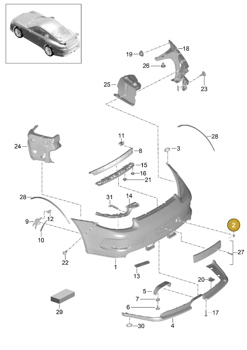 99150580381 — Porsche 911 (2013-2020) diagram p41802010, position 2