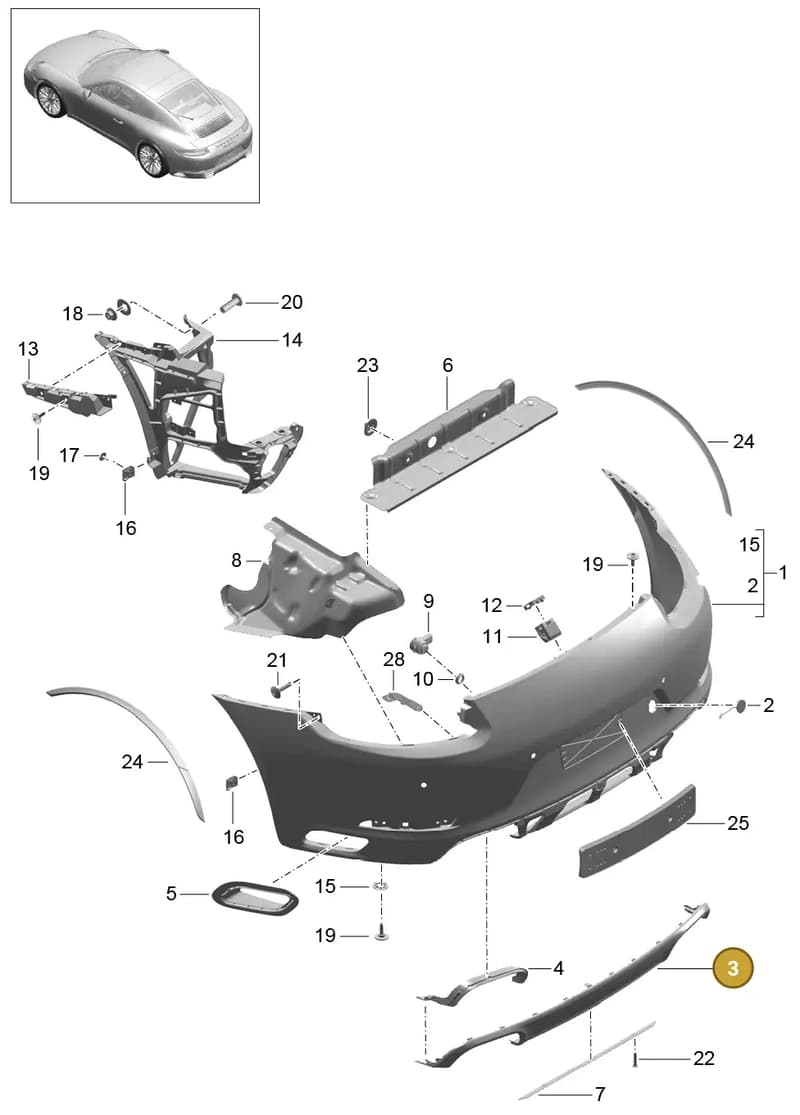99150581105OK1 — Porsche 911 (2016-2019) diagram p47802010, position 3