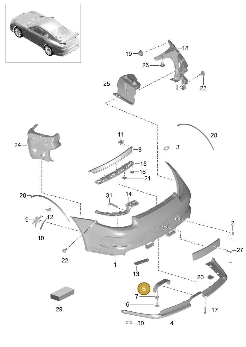 991505813901E0 — Porsche 911 (2013-2020) diagram p41802010, position 5