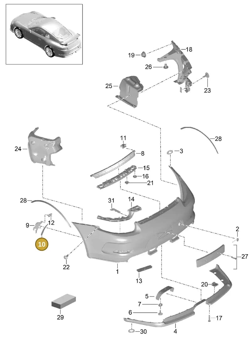 99150581792 — Porsche 911 (2013-2020) diagram p41802010, position 10