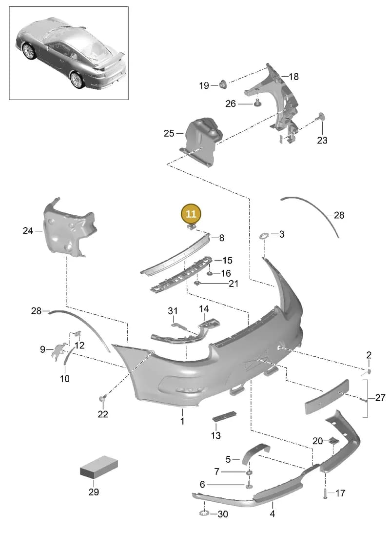99150581880 — Porsche 911 (2013-2020) diagram p41802010, position 11