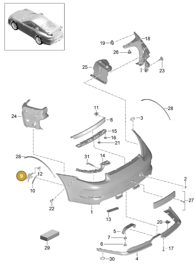 99150583380 — Porsche 911 (2013-2020) diagram p41802010, position 9