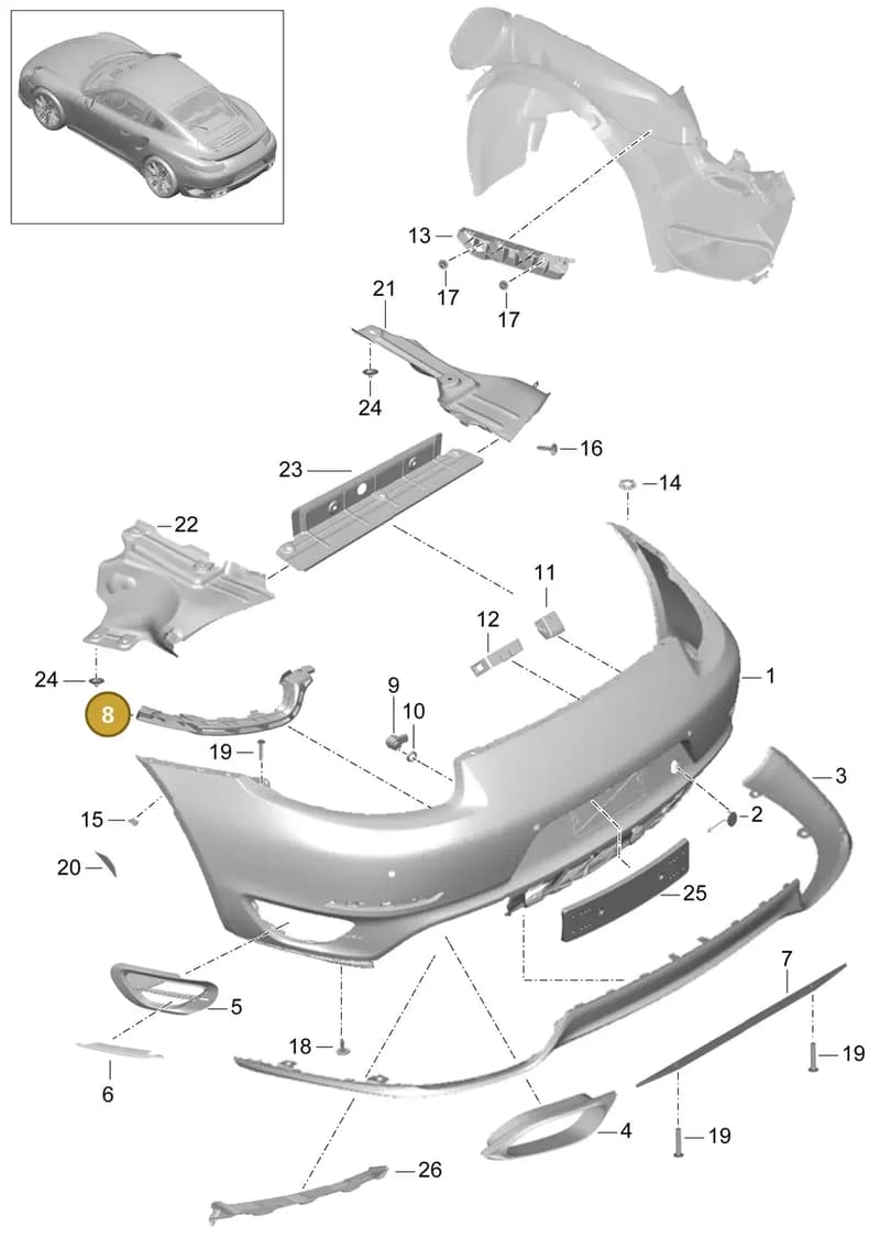 99150583502 — Porsche GT2 RS Clubsport (2013-2020) diagram p42802010, position 8