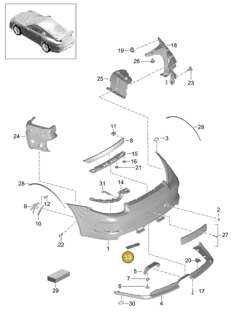 991505835B0 — Porsche 911 (2013-2020) diagram p41802010, position 13