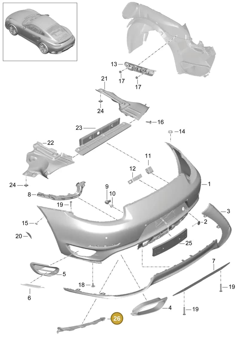 99150583607 — Porsche 911 (2013-2020) diagram p42802010, position 26