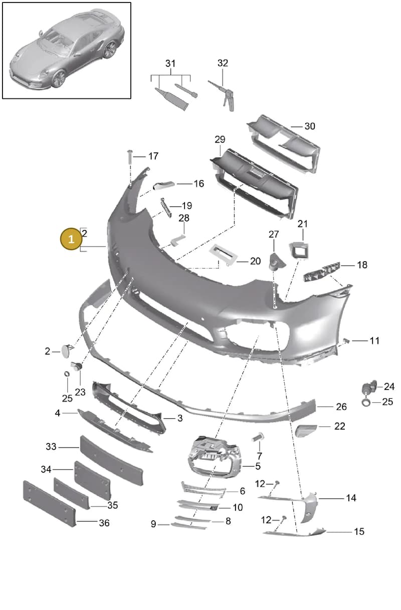 99150591201 — Porsche 911 (2013-2020) diagram p42802000, position 1