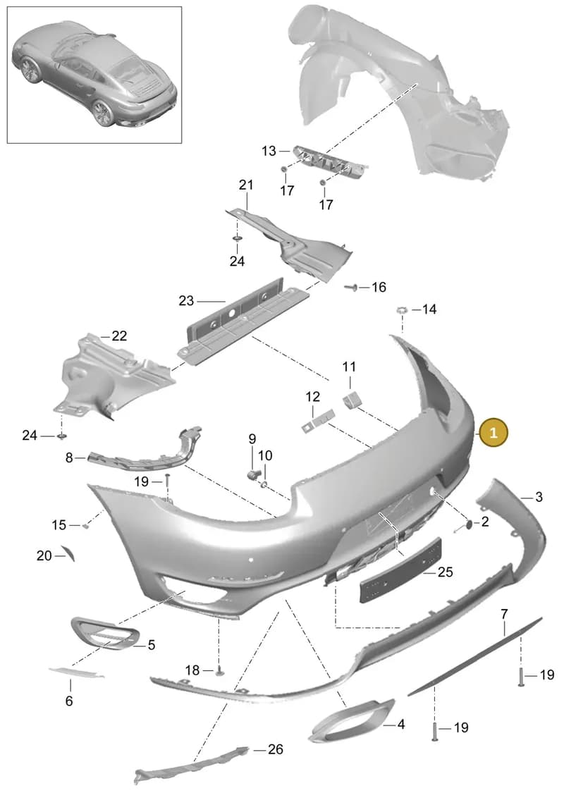 99150592301 — Porsche 911 (2013-2020) diagram p42802010, position 1