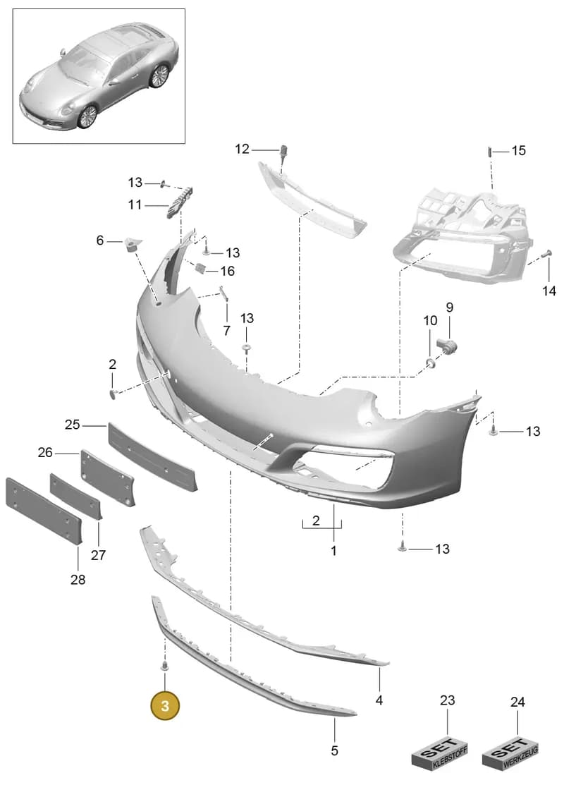99150596100OK1 — Porsche 911 (2016-2019) diagram p47802000, position 3