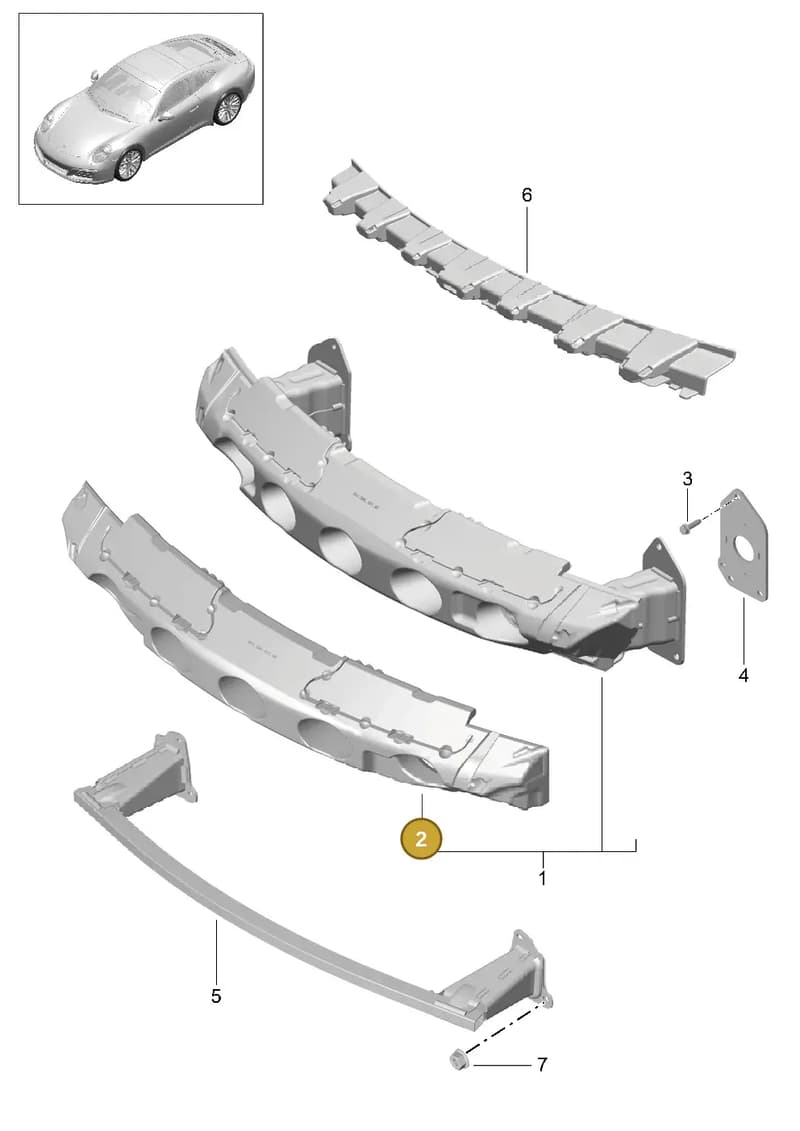 99150597700 — Porsche 911 (2016-2019) diagram p47802020, position 2