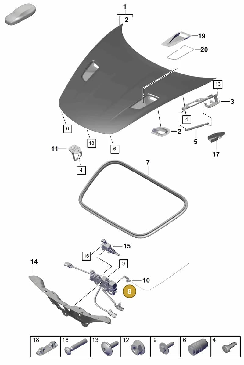 99151103307 — Porsche Cayman (2019-2022) diagram p55803010, position 8