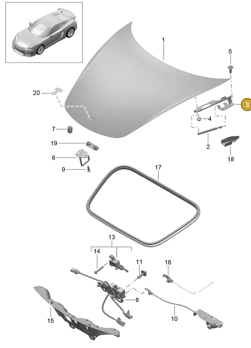 99151115203 — Porsche Cayman GT4 (2015-2016) diagram p45803000, position 3