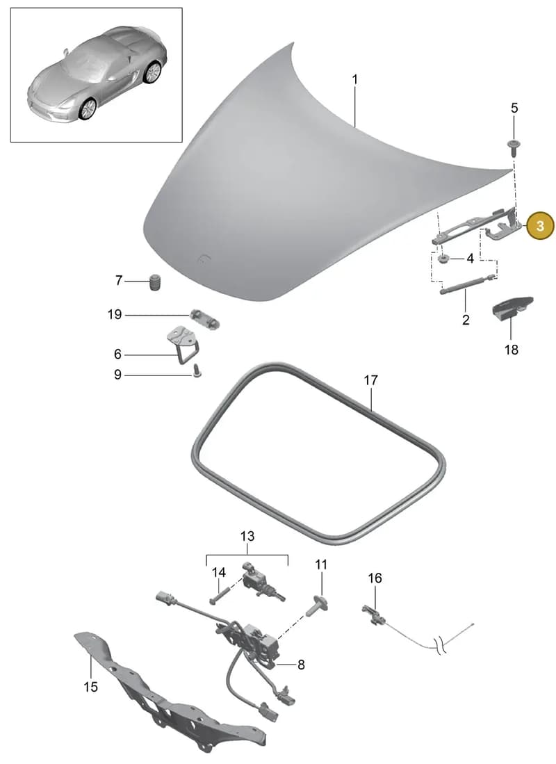 99151115203 — Porsche Boxster Spyder (2015-2016) diagram p46803000, position 3