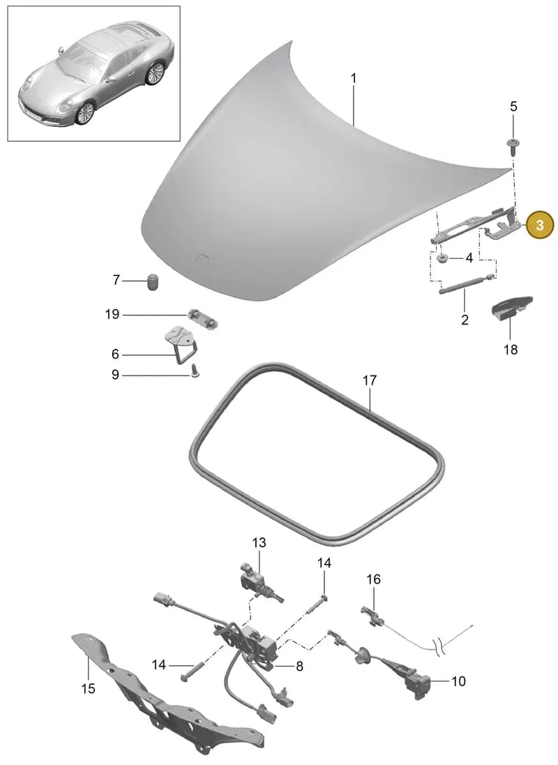 99151115203 — Porsche 911 (2016-2019) diagram p47803000, position 3