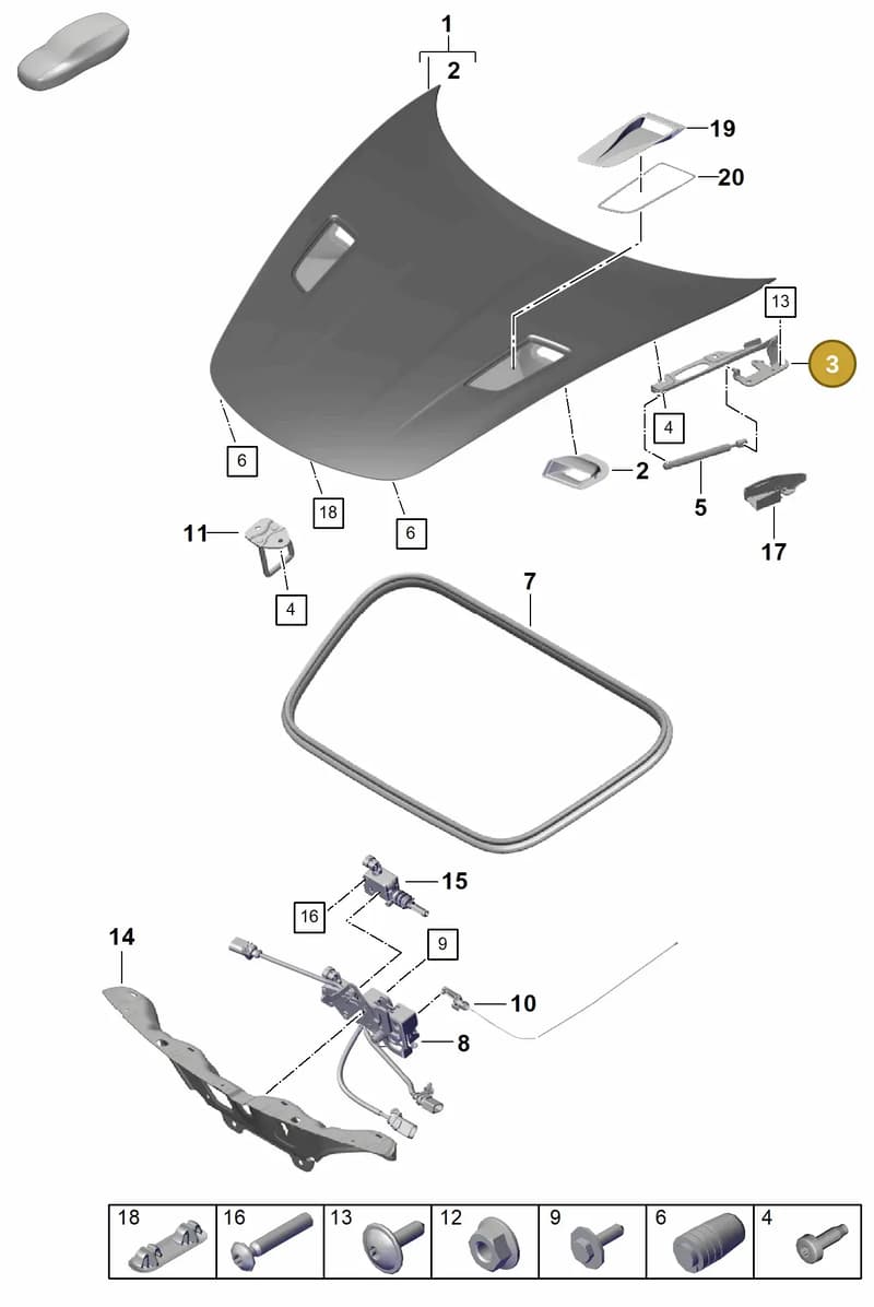 99151115203 — Porsche Cayman (2019-2022) diagram p55803010, position 3