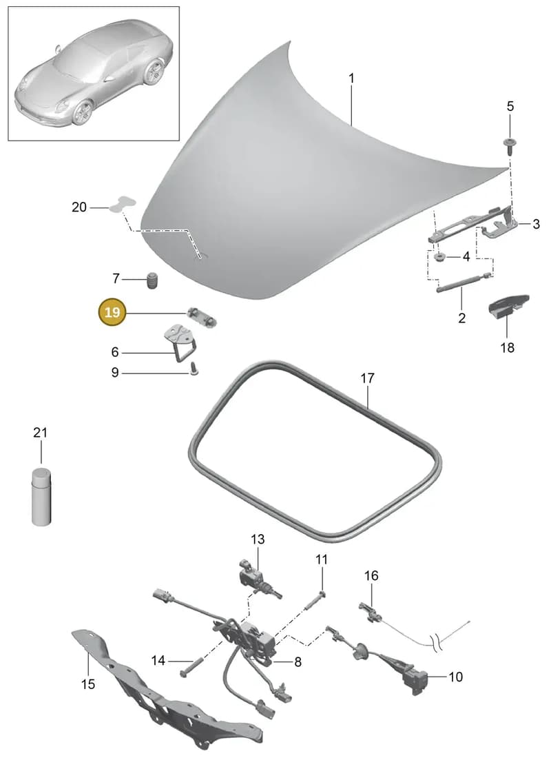99151164900 — Porsche 991 Carrera 4 (2011-2016) diagram p38803000, position 19