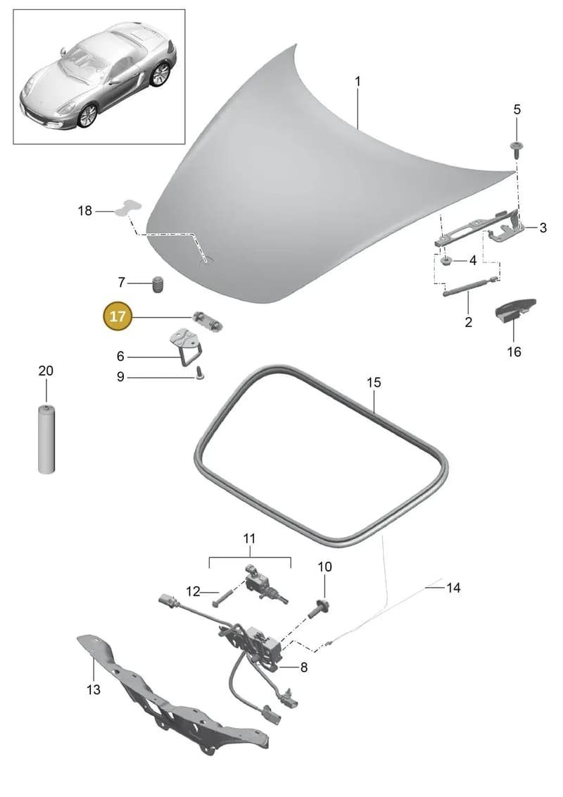 99151164900 — Porsche Boxster (2012-2016) diagram p39803000, position 17