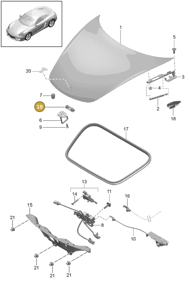 99151164900 — Porsche Cayman (2013-2016) diagram p40803000, position 19