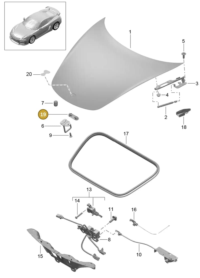 99151164900 — Porsche Cayman GT4 (2015-2016) diagram p45803000, position 19