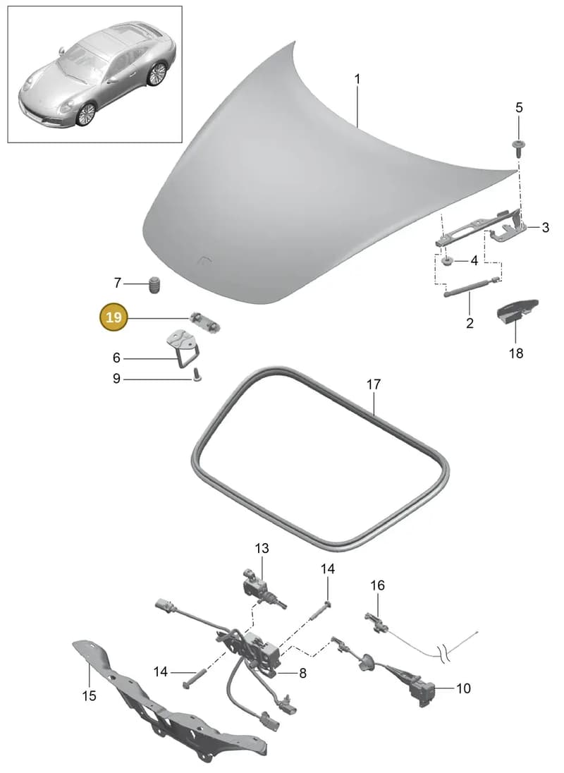 99151164900 — Porsche 911 (2016-2019) diagram p47803000, position 19