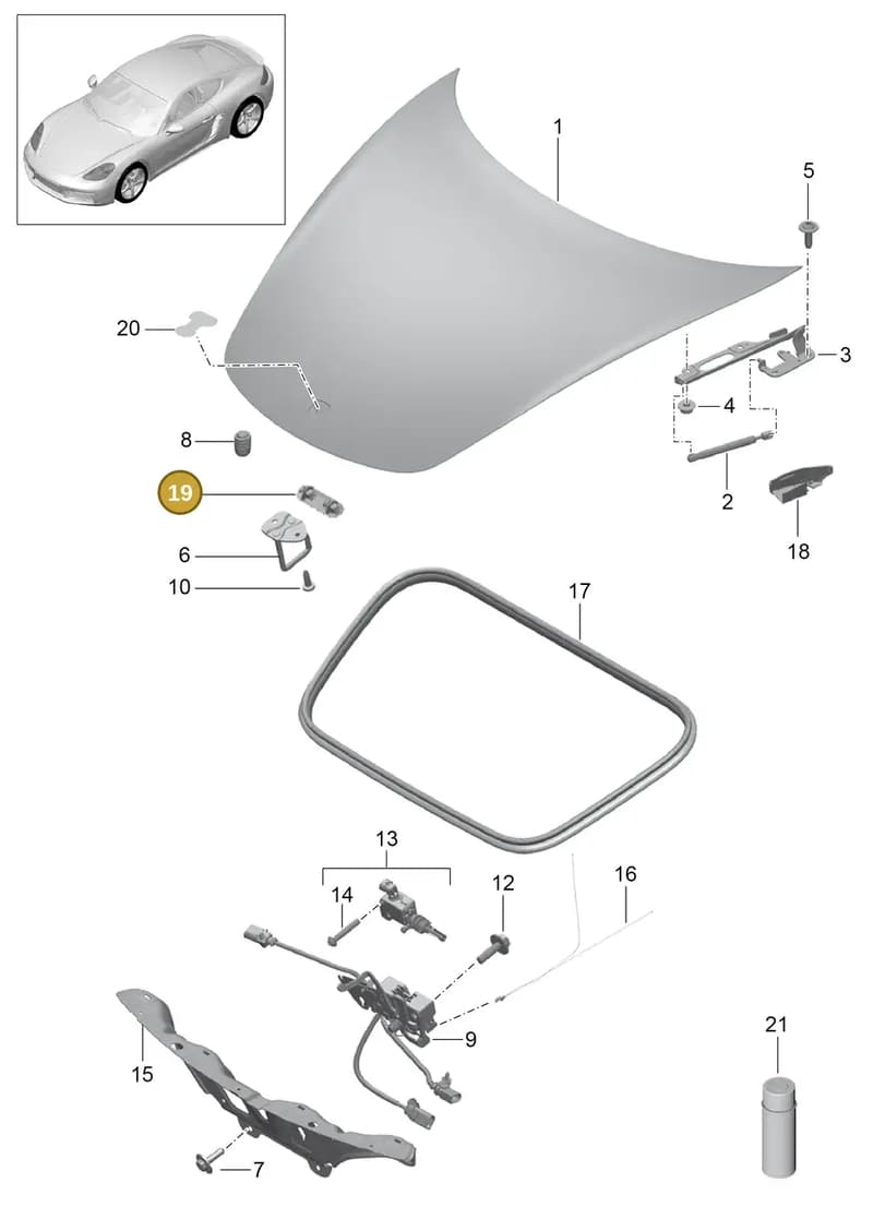 99151164900 — Porsche Cayman (2016-2019) diagram p50803000, position 19