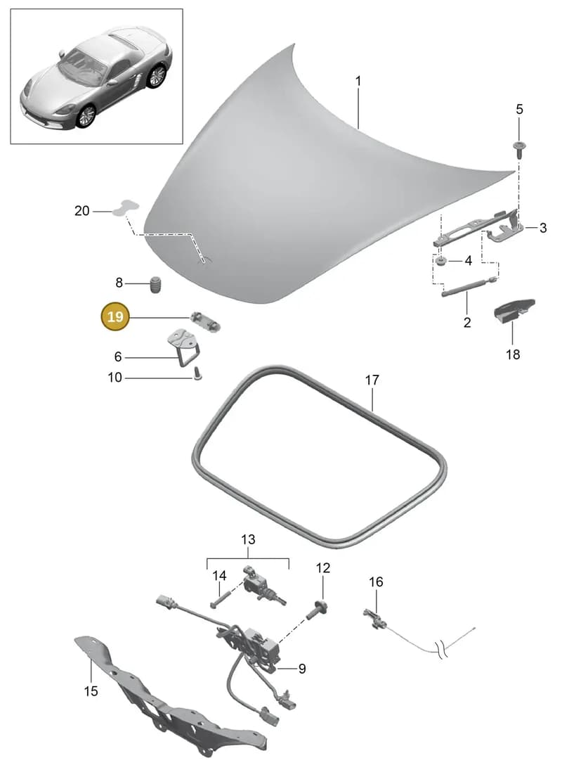 99151164900 — Porsche Boxster (2016-2019) diagram p48803000, position 19