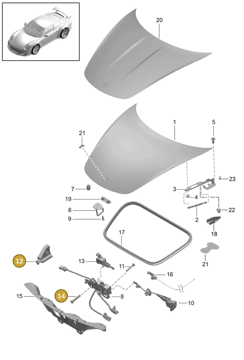 991511651021E0 — Porsche 911 (2013-2020) diagram p41803000, position 14+12