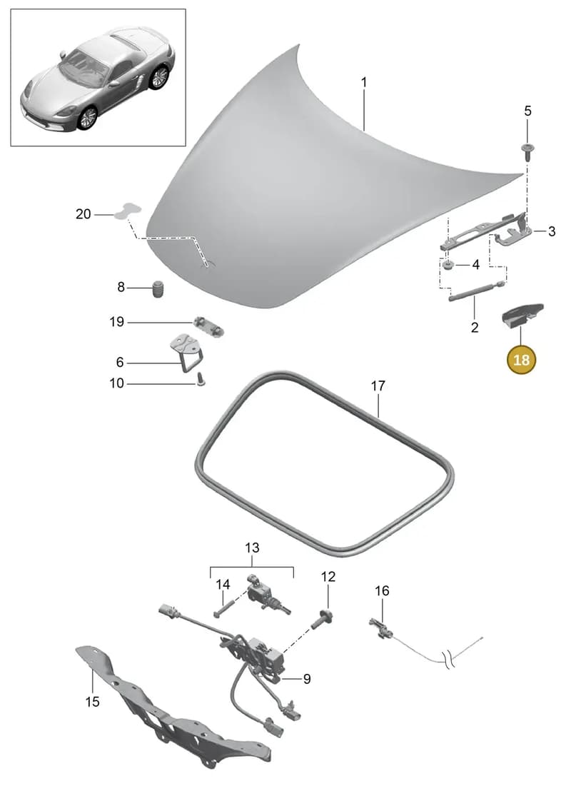 991511651021E0 — Porsche Boxster (2016-) diagram p48803000, position 18