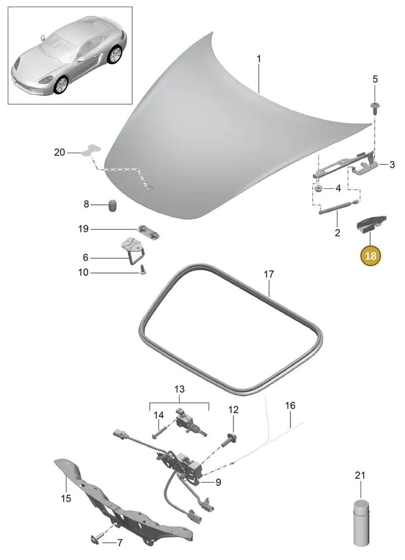 991511651021E0 — Porsche Cayman (2016-) diagram p50803000, position 18