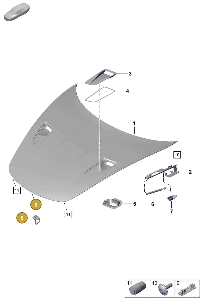 991511651021E0 — Porsche Boxster Spyder (2019-) diagram p54803010, position 8