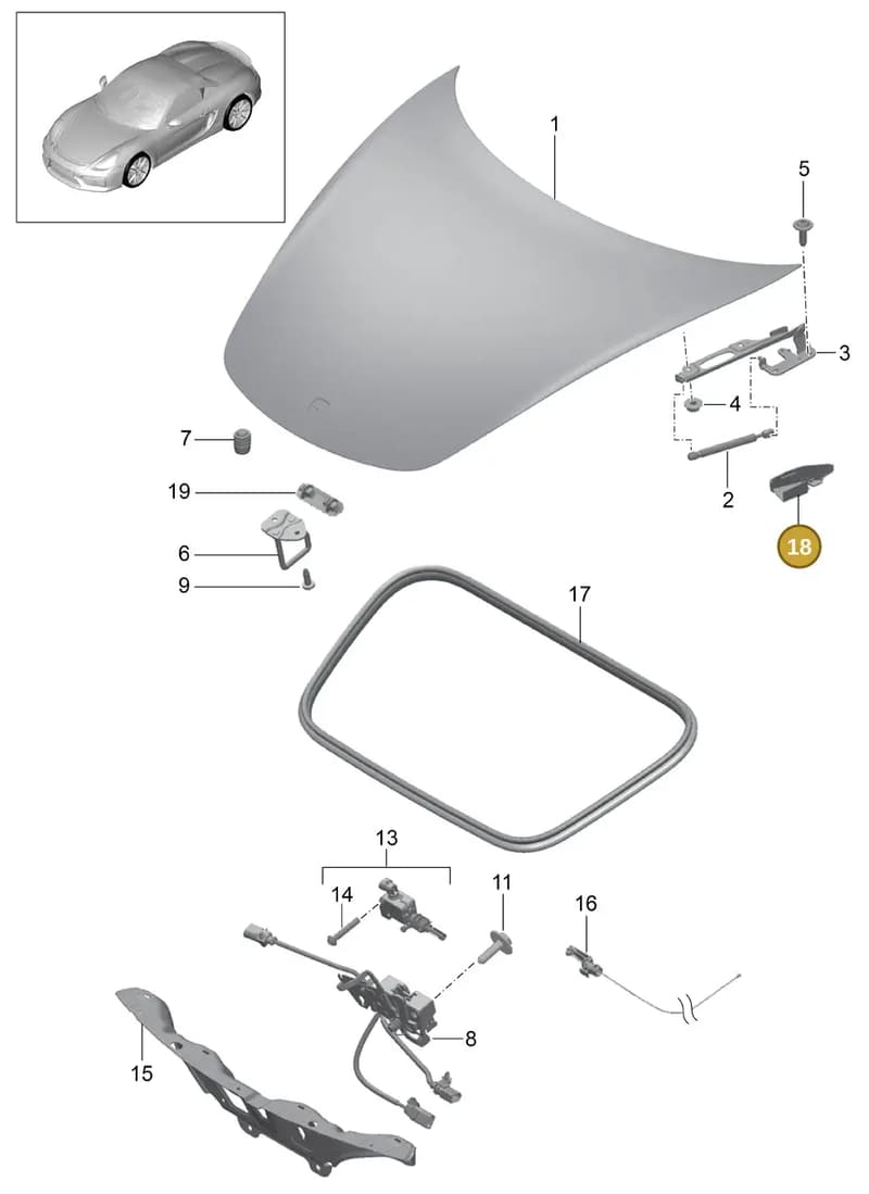 991511652021E0 — Porsche Boxster Spyder (2015-2016) diagram p46803000, position 18