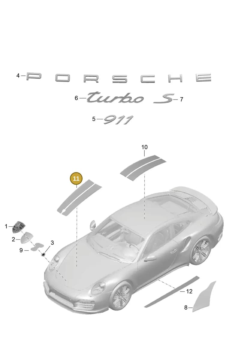 99151194500 — Porsche 911 (2013-2020) diagram p42810000, position 11