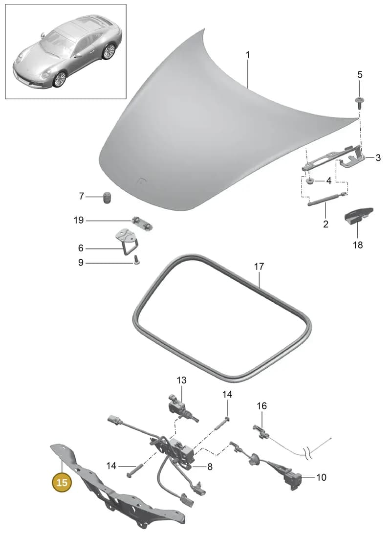 99151233123G2X — Porsche 911 (2016-2019) diagram p47803000, position 15