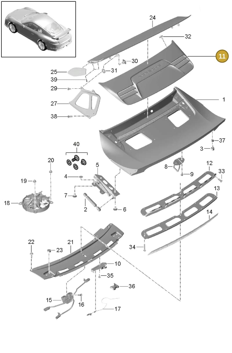 99151233190 — Porsche 911 (2013-2020) diagram p41803010, position 11