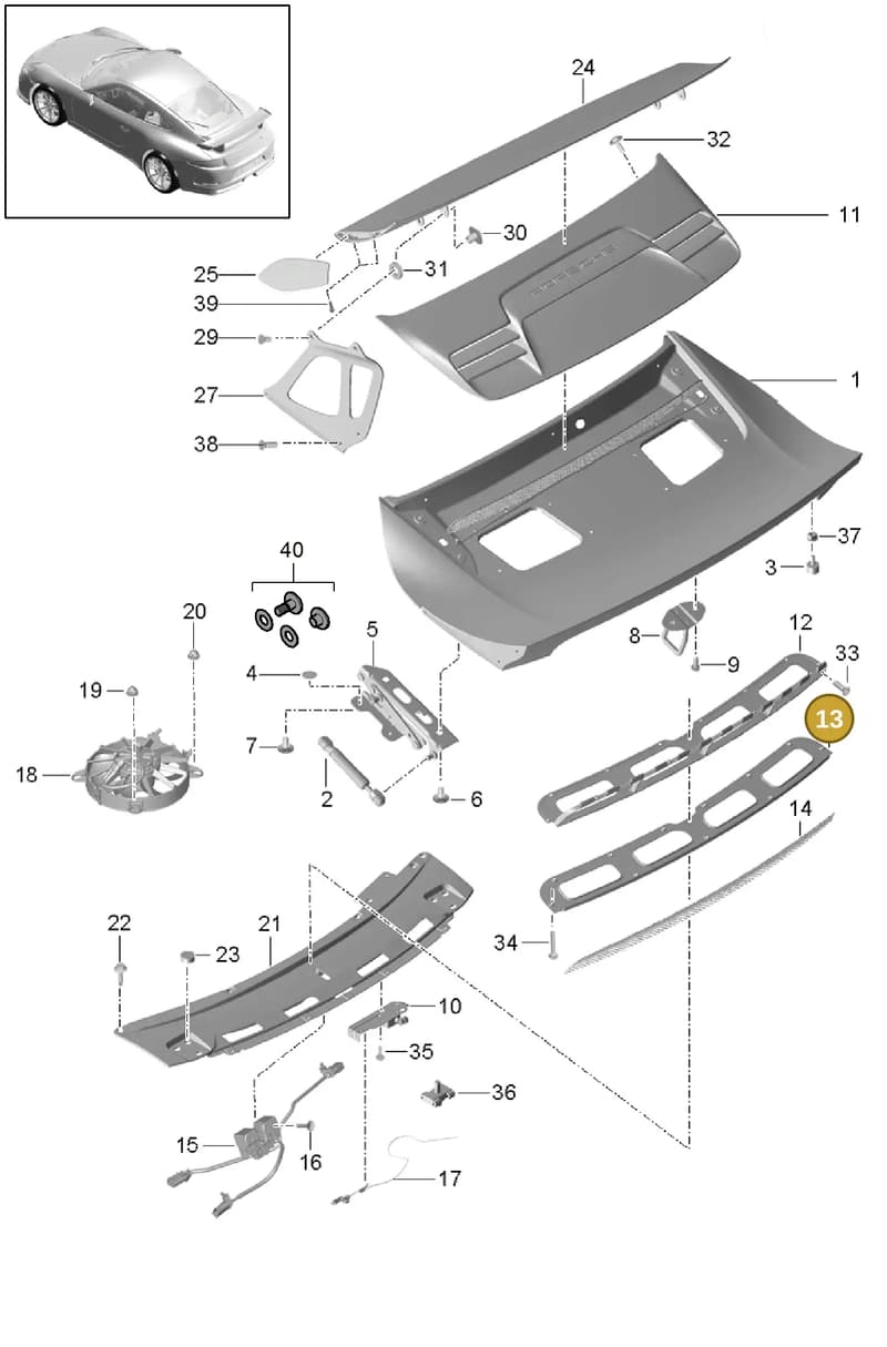 99151244590 — Porsche 911 (2013-2020) diagram p41803010, position 13