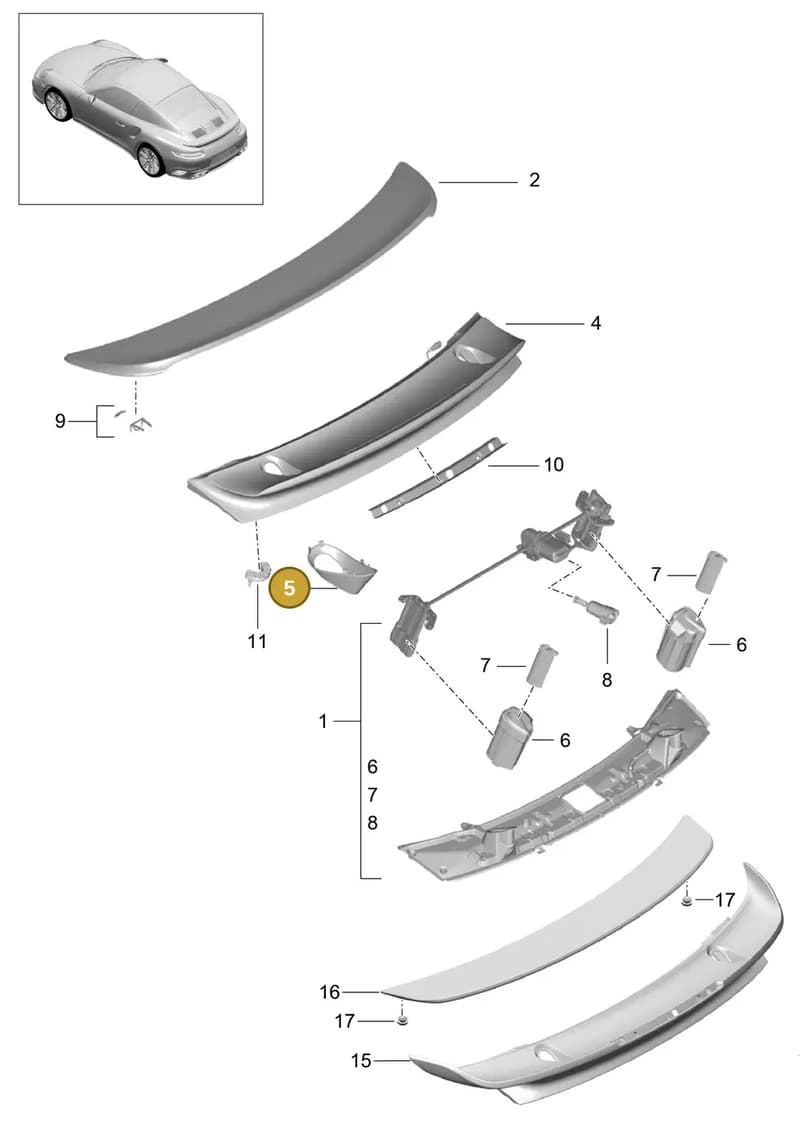 99151246472G2X — Porsche 911 (2013-2020) diagram p42803010, position 5