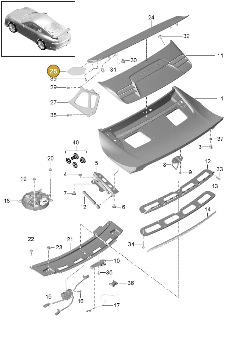 99151246596 — Porsche 911 (2013-2020) diagram p41803010, position 25