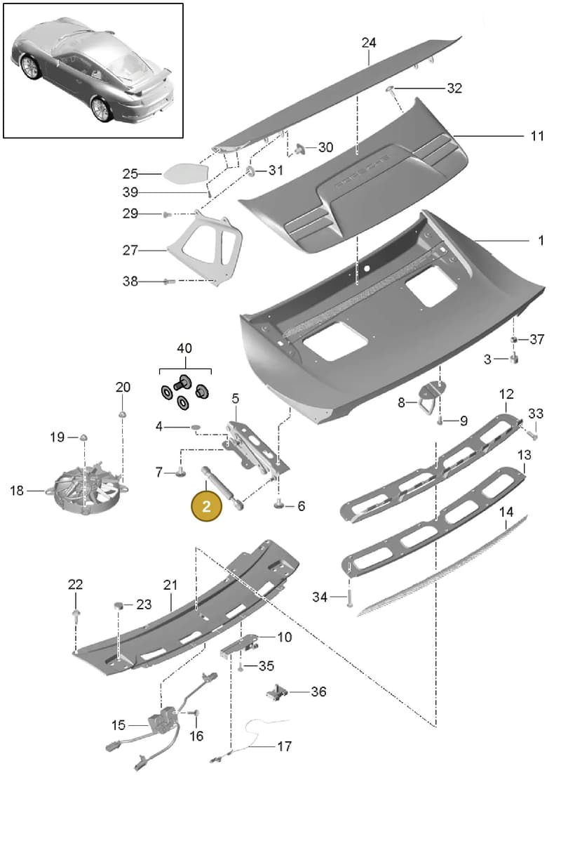 99151255102 — Porsche 911 (2013-2020) diagram p41803010, position 2