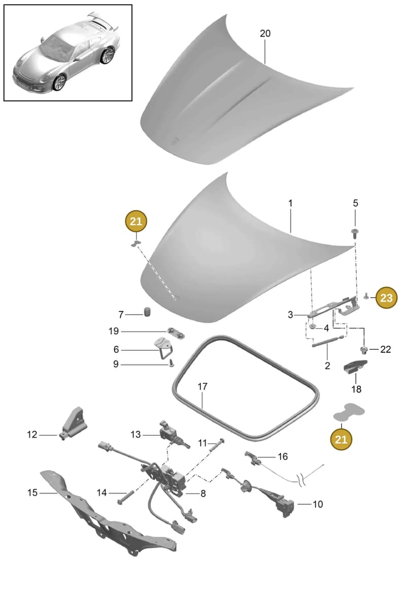 99151297180 — Porsche 911 (2013-2020) diagram p41803000, position 21+23
