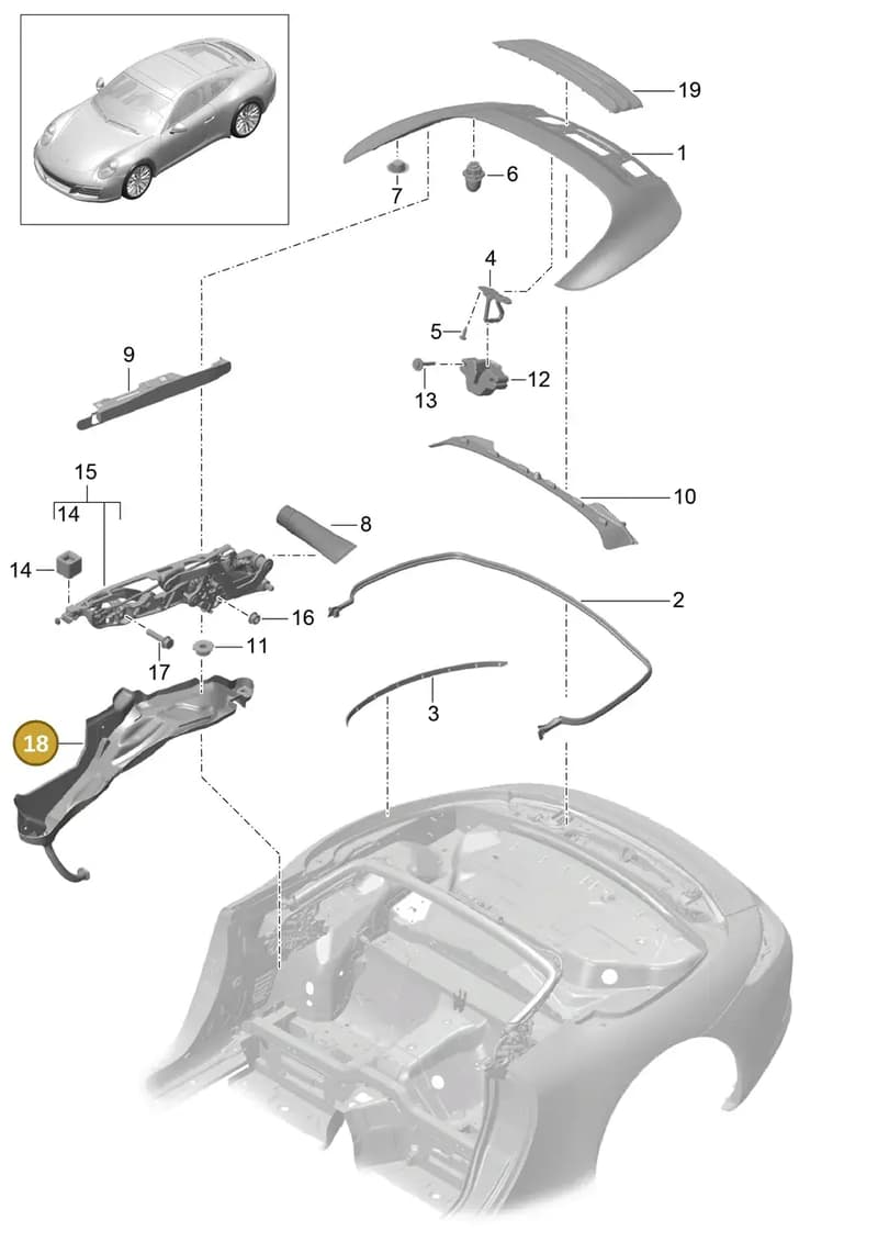 99151430301 — Porsche 911 (2016-2019) diagram p47811060, position 18
