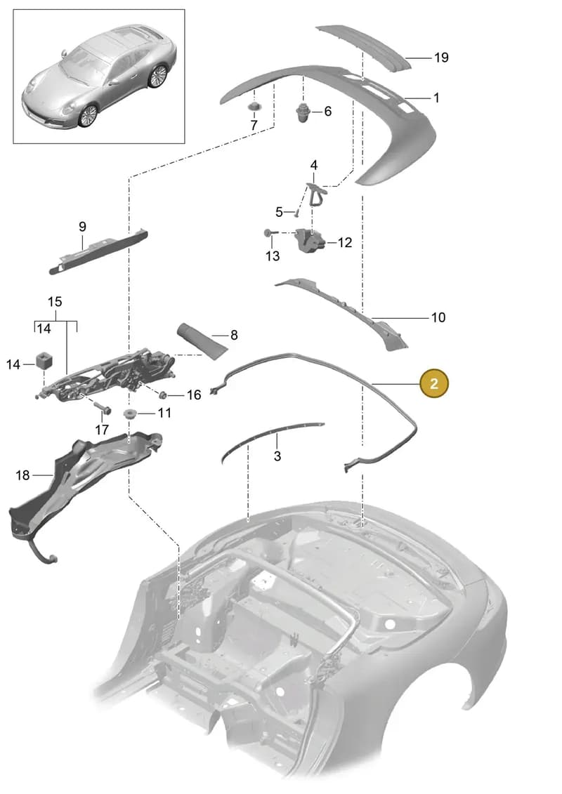 99151461100 — Porsche 911 (2016-2019) diagram p47811060, position 2