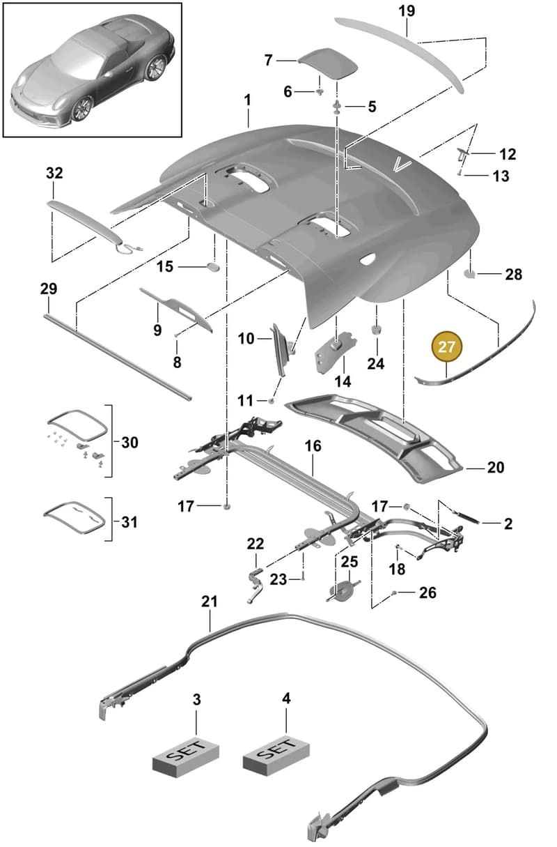 99151463204 — Porsche 911 (2013-2020) diagram p41811500, position 27