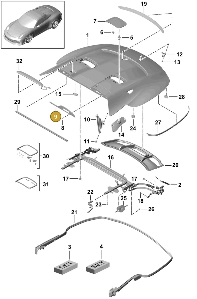 99151464000 — Porsche 911 (2013-2020) diagram p41811500, position 9
