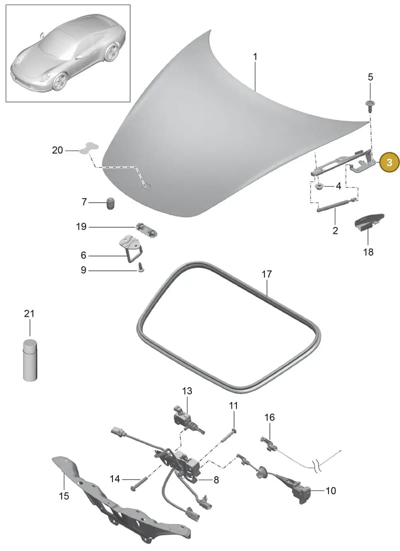 99151469101 — Porsche 991 Carrera 4 (2011-2016) diagram p38803000, position 3