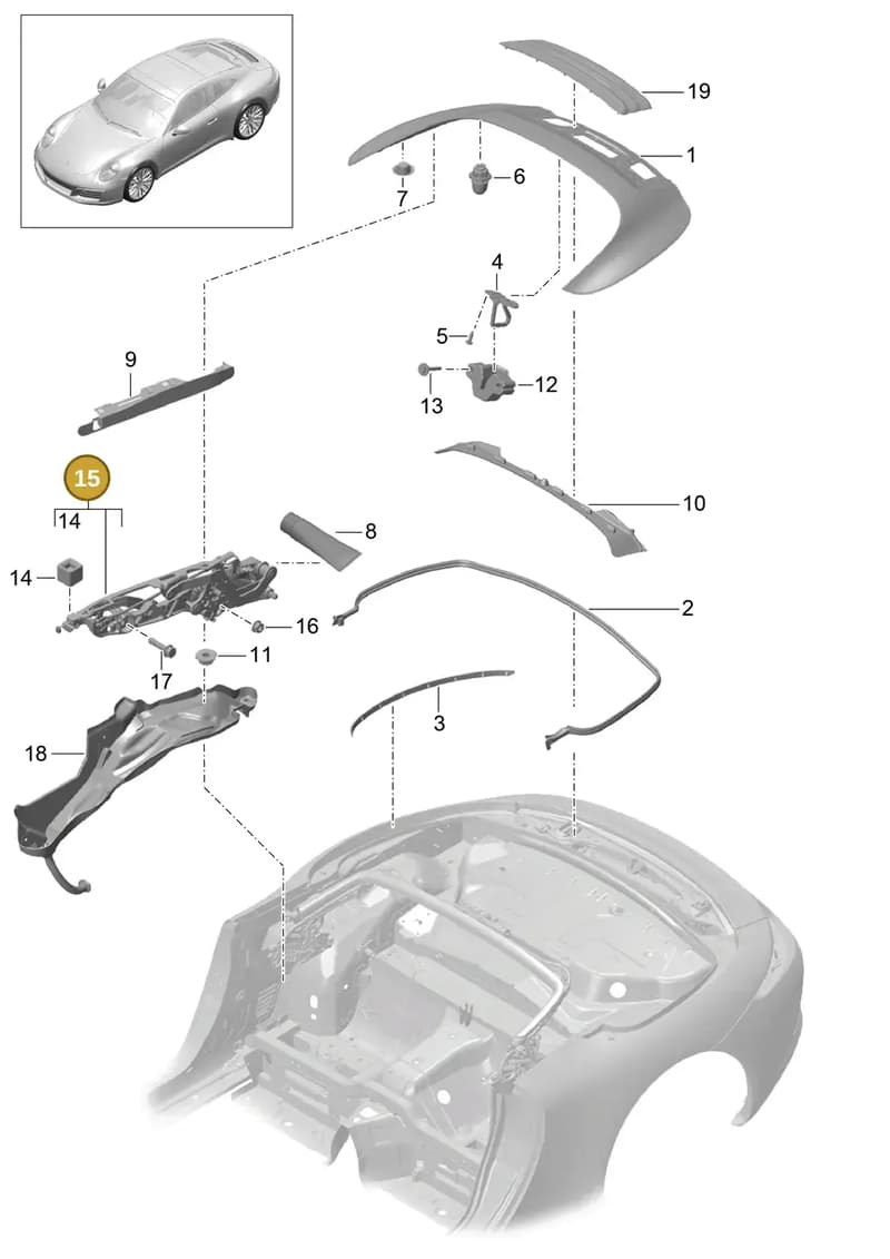 99151490100 — Porsche 911 (2016-2019) diagram p47811060, position 15