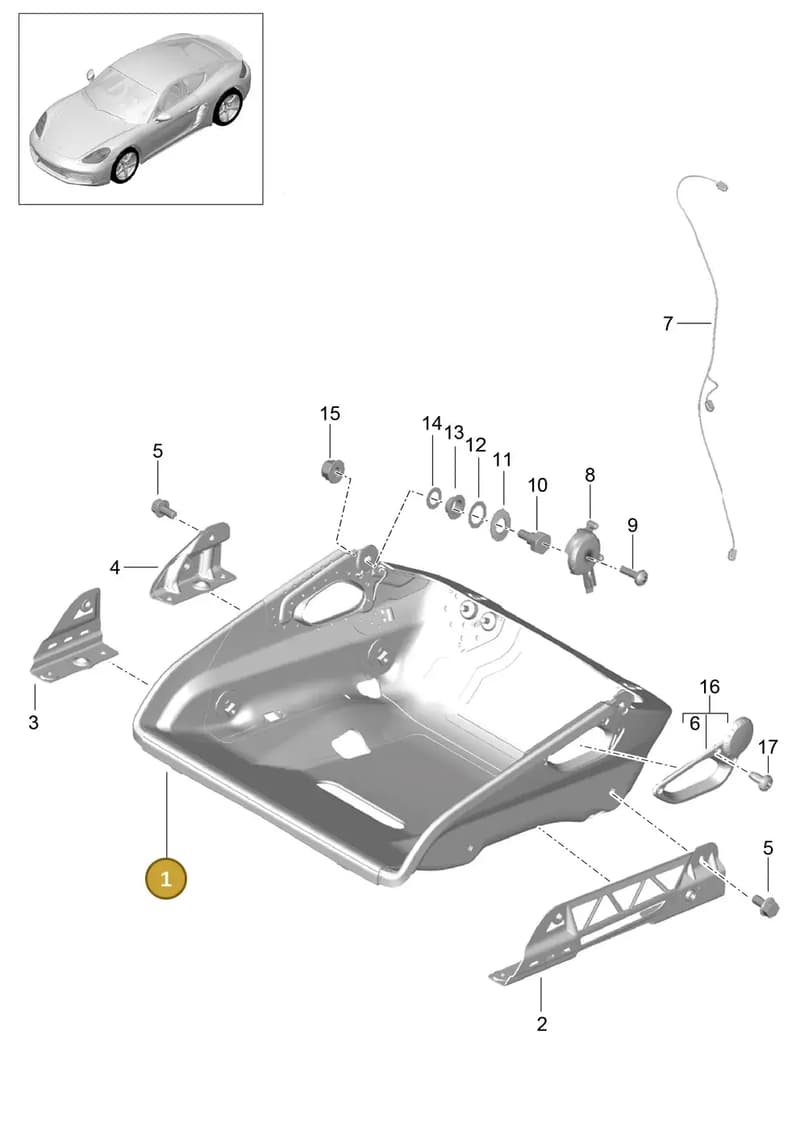 99152128100 — Porsche Cayman (2016-2019) diagram p50817064, position 1