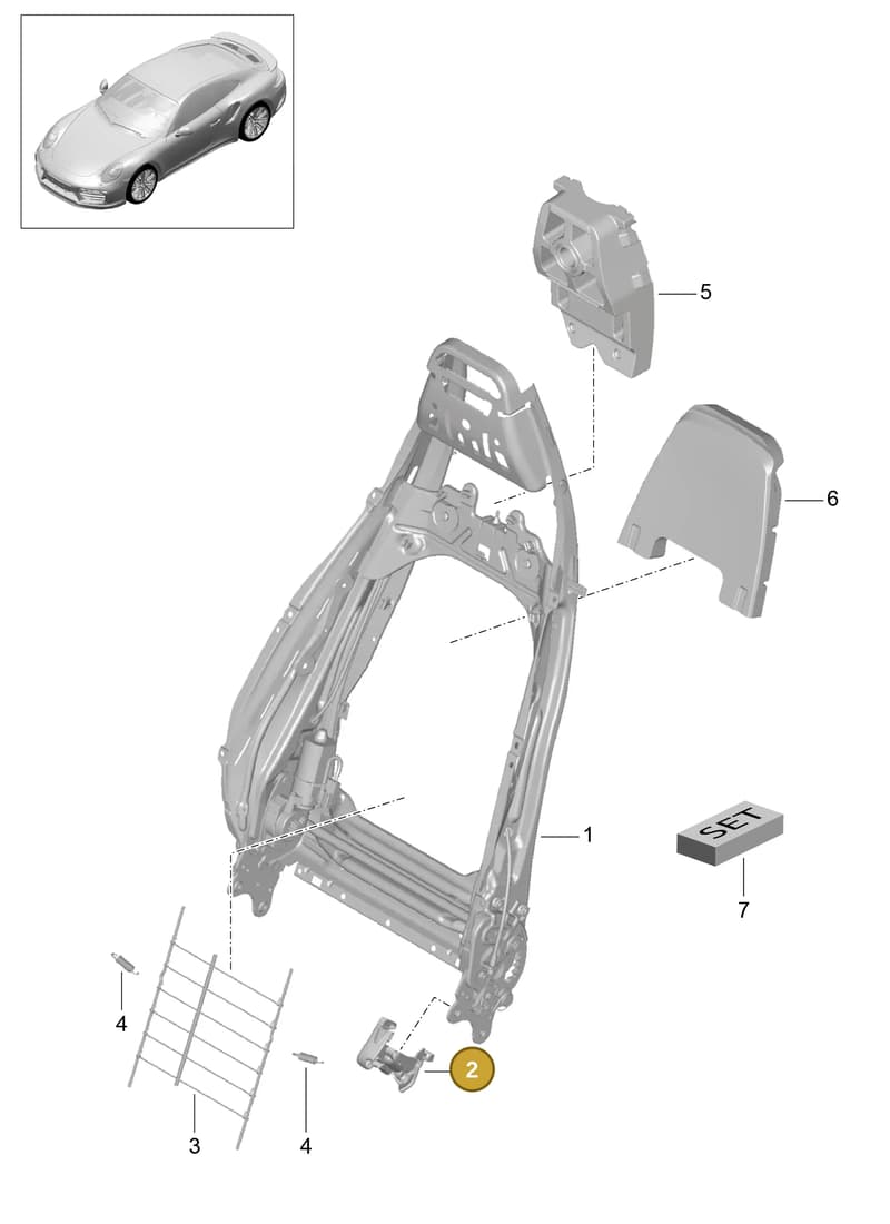 99152133702D20 — Porsche GT2 RS Clubsport (2013-2020) diagram p42817027, position 2