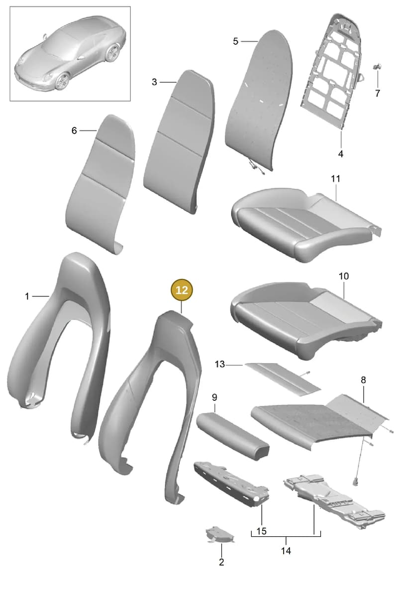 99152153500 — Porsche 991 Carrera 4 (2011-2016) diagram p38817002, position 12