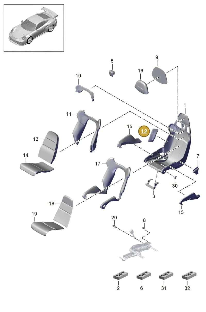 99152153500 — Porsche 911 (2013-2020) diagram p42817010, position 12
