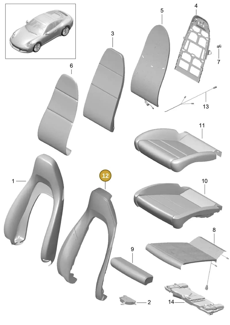 99152153500 — Porsche 911 (2016-2019) diagram p47817002, position 12