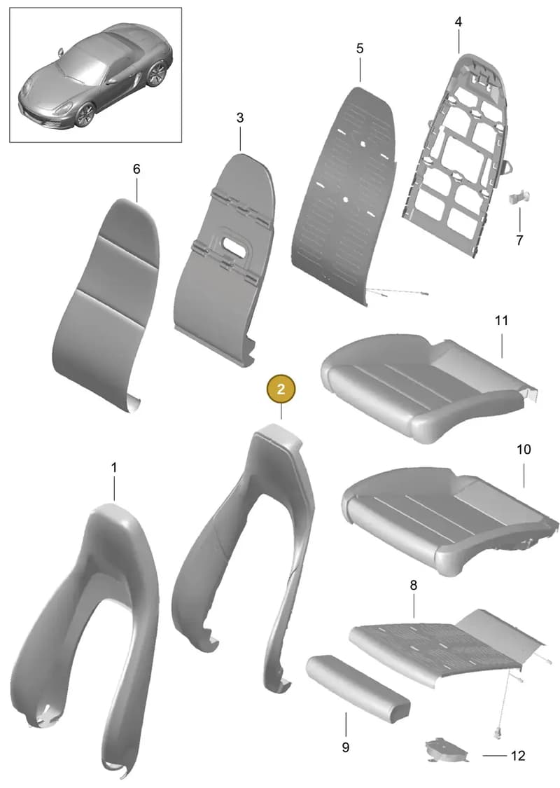 99152153501 — Porsche Boxster (2012-2016) diagram p39817002, position 2